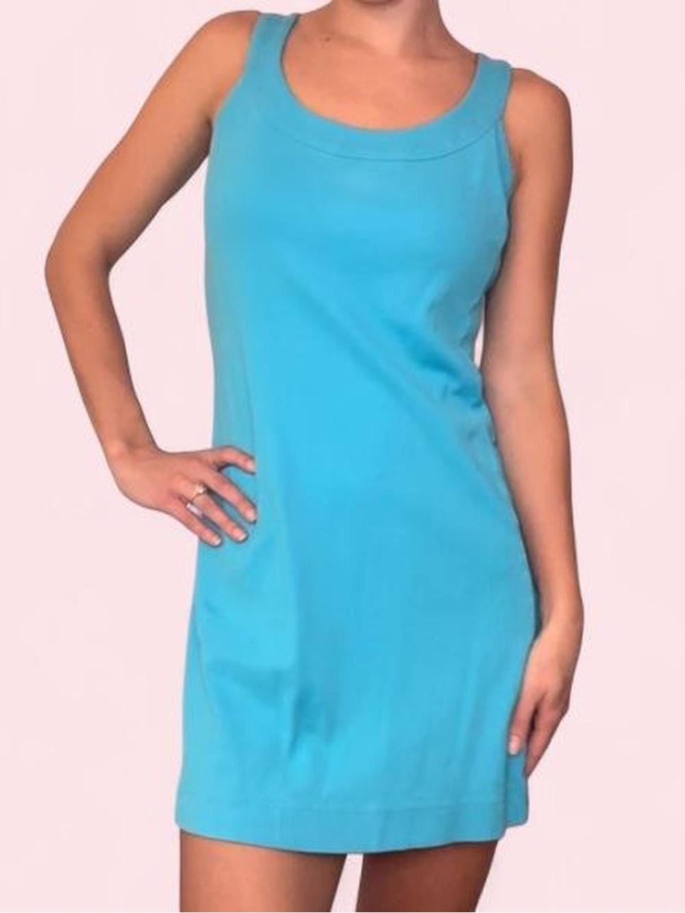 Y2K New York & Company Turquoise Mini Dress
